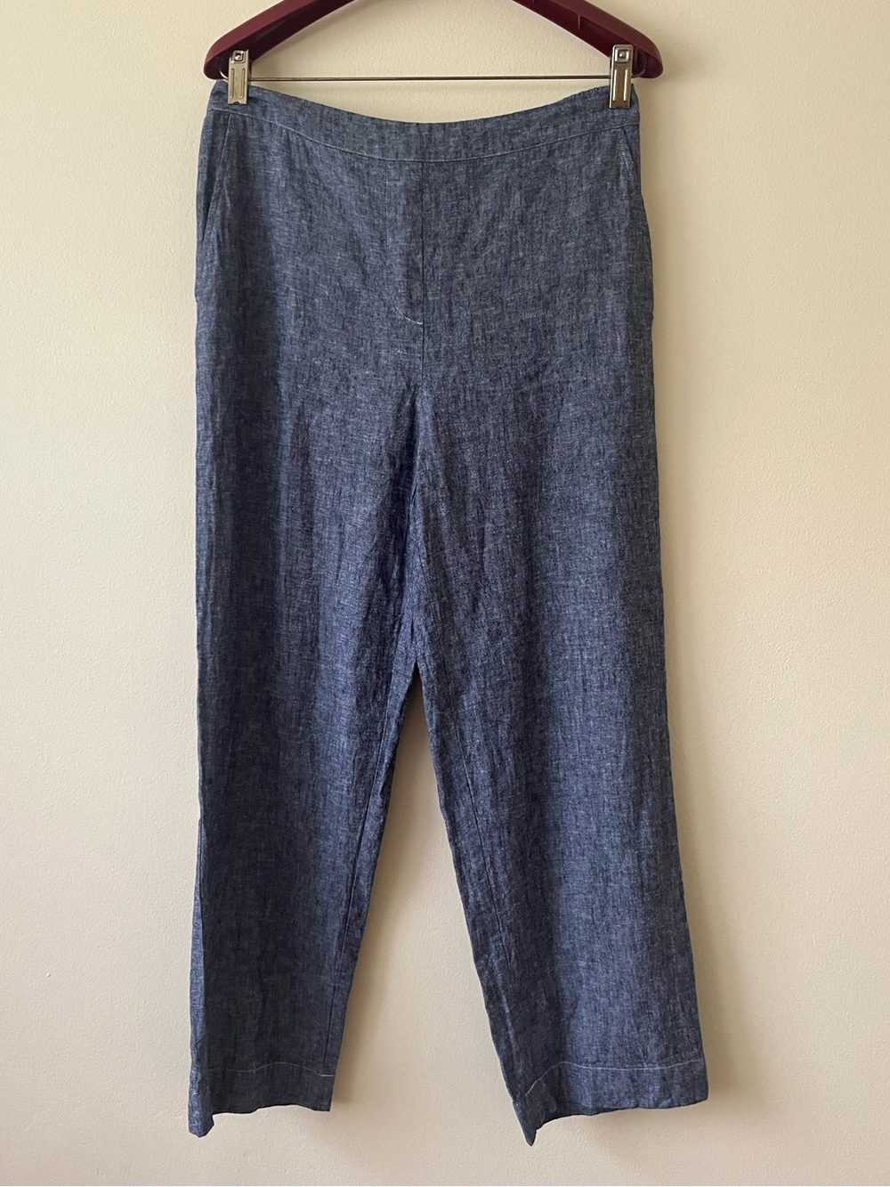 Chicos linen blend charcoal gray pants size 6